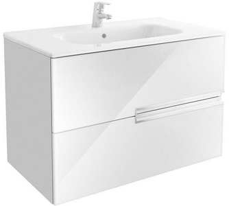 Тумба подвесная  Ice Edition 80, 786*450*550 мм, с 2 выдвиж. ящиками, Без раковины (n001376), цвет белый, крепеж в компл. KL Roca Victoria Nord ZRU9302731