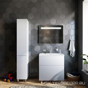 Тумба напольная  75 см, 2 ящика, БЕЗ раковины, цв.белый AMPM Gem M90FSX07522WG32