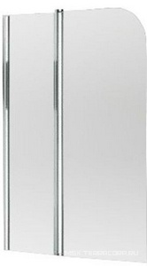 Штора на ванну 1100хh1452мм, "Левая", стационарн.сегмент 435мм, поворотный 650мм, (стекло 6мм прозрачн., матов.алюминий/хром)  ZZ Provex Vario 2001 KV 28 GL L