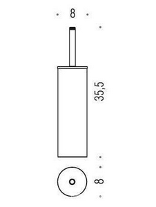 Ёрш для унитаза напольный (цв.хром),  ZZ Colombo Basic В2706