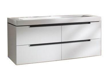 Тумба 1287хh420х449мм, д/одинар.рак.1300мм,(4выдв.отдел.,3контейн.д/акс.,4алюм.штанги,2стекл.перегор., креп.в комп.,(цв. DH Glossy White) ZZ Villeroy & Boch Subway 2.0 A69100DH