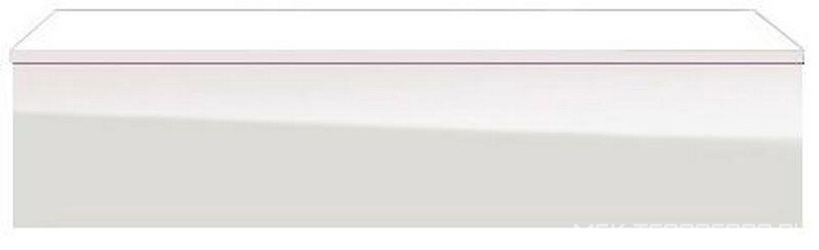 Тумба настенная (фасад и корпус цв.белый глянец) 1200х420хh250мм (1 выдв.модуль с внутр.разбивкой с нажимн.механ откр/закр,крепл. в компл.), Pli ZZ