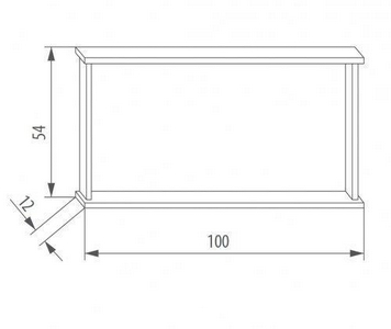 Зеркало 100х12хh54см, с полкой и LED подсветкой (цв. белый),  ZZ Eban Paola FCRMN100-BA