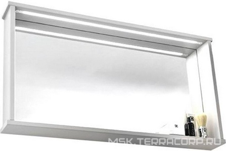 Зеркало 100х12хh54см, с полкой и LED подсветкой (цв. белый),  ZZ Eban Paola FCRMN100-BA