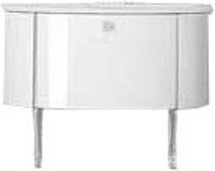Тумба овальная белая,ножки изогнутые хром,умывальник бел. на 3 отв.h850х585x1200мм, ручкаG01, Diva ZZ