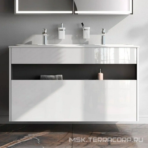 Тумба подвесная, 120 см, 1 выдвижн.ящик + ниша, без раковины, цвет белый лак ZZ AMPM FUNC M8FFUX1201WG