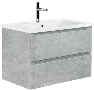 База под раковину подвесная с двумя выкатными ящиками, 800х450хh500мм, без раковины, (цв.Cemento Verona Grigio),  ZZ BelBagno Albano ALBANO-CER-800-2C-SO-CVG