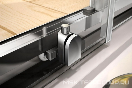 Дверь в нишу 1100хh1850мм, сдвижная с неподв. сегм., вход 440мм справа/слева, (стекло текстур. Punto 5мм, фурнит. цв.хром),  ZZ Cezares Pratico PRATICO-BF-1-110-P-Cr