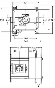 Блок смыва для писсуара, с пневм. механизмом, универсальный, монтаж в стене, для всех кнопок Viega ZZ Viega Универсал 442439
