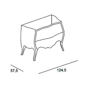 Тумба напольная под раковину 130xh85x63см с двумя ящиками (без столешницы и ручек, цвет Nero lusido - черный глянцев.)  ZZ Eurolegno Narcico EU0902000/NL