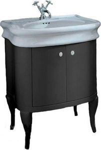 Тумба напольная 590х500хh750мм, под раковину 700мм, две распашные двери, (цв.  глянец),  ZZ Simas Lante LAM70 nero