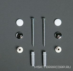 Комплект креплений к полу для чаши унитаза / биде (заглушки пластик. цв. хром и белые в компл.) Simas ZZ Simas Универсал F 90