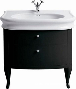 Тумба напольная 795х500хh750мм, под раковину 900мм, два выдвижных ящика, (цв.  глянец),  ZZ Simas Lante LAM90 nero