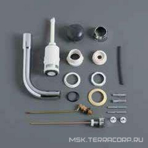 Механизм смыва, соединительная труба, боковая кнопка-рычаг смыва, для "Среднего" бачка арт.AR 812, LA28, LO 912, (цв. хром), Simas ZZ Simas Универсал D 11/CR