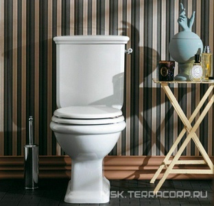 Бачок "Низкий" с крышкой, для чаши унитаза, с боковым отверстием для рычага смыва, подвод воды снизу слева, БЕЗ механизма смыва арт.D 24 хх,  Simas Lante LA09B