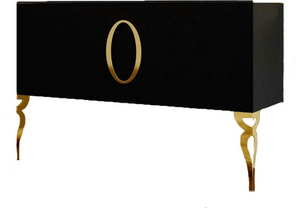 Тумба 120х45см, напольная, под раковину, с 2-мя выдв. ящиками, со стеклянной столешницей, (корпус цв. , ножки 2шт., ручка цв. золото),  ZZ La Beaute Savoie B120S2OR