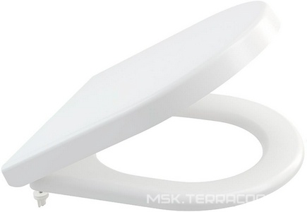 Крышка-сидение A67 для унитаза, с микролифтом, дюропласт, петли хром, быстросъемная, белая ZZ AlcaPlast Универсал A67