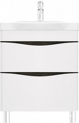 Тумба напольная Like 65 см, 2 ящика, БЕЗ раковины, цв.белый/венге XX