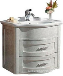 База под раковину, 63*49*h55см c 2  выдв. ящиками, (БЕЗ раков. арт.PA70), (цв.Bianco Perla Frassinato),Laura ZZ