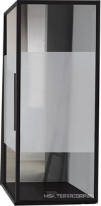 Боковая стенка, 890хh2000мм, (правая, крепёж к стене справа) для сдвижной двери, (проф.цв.блест.хром, стекло прозр.6мм StarClean),  ZZ Samo Acrux B8826 ULU TR DX