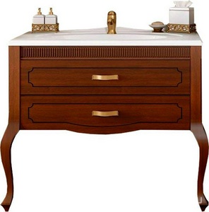 Тумба напольная  100/105, 1064*485*865мм, цвет орех, БЕЗ раковины Модерн ZZ Opadiris Фреско 00-00003804