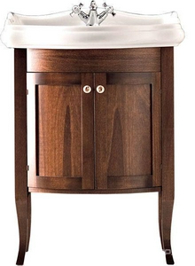 Тумба 58хh80см, закрытая, 2-х дверн., ручки в компл., под раковину 69см, арт. 1046 01, (цв. орех),  ZZ Kerasan Retro 735140