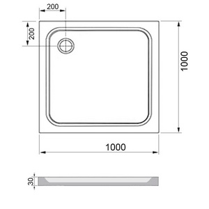 Душевой поддон Perseus Pro 100 Chrome Ravak GALAXY PRO/Perseus P XA04AA01010