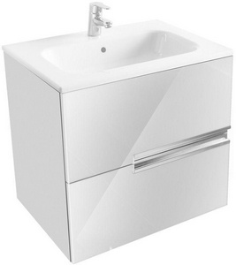 Тумба подвесная  Ice Edition 60, 586*550*450 мм, с 2 выдвиж. ящиками, Без раковины (n004526), цвет белый, крепеж в компл.ZZ Roca Victoria Nord ZRU9302730