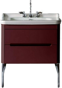 Тумба подвес., для устан. под раковину 80см. арт.4140 хх, 1 выдв.ящик, 1откидн.дверь, без ножек, крепёж в компл., (цв.бордовый),  ZZ Kerasan Waldorf 919353