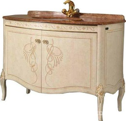 Тумба под раковину, 110,5хh84х58,5см, две распашные двери, с внутр. ткан. обивкой, ручки цв. золото, Hermitage ZZ