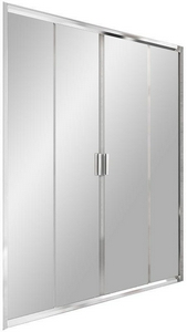 Душевые двери -120, раздвижные четырехэлементные,  профиль блестящий хром, стекло Grape  ZZ Ravak BLDP4 0YVG0C00ZG