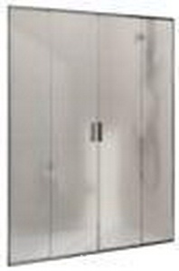 Душевые двери -120, раздвижные четырехэлементные,  профиль блестящий хром, стекло Grape  ZZ Ravak BLDP4 0YVG0C00ZG