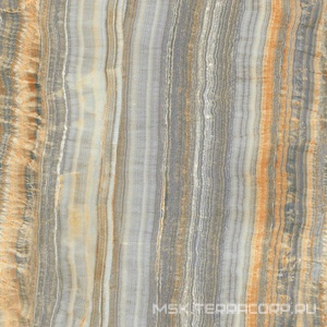 Керамогранит для пола и стены Ariostea Ultra Onici Grey Onyx Vein Cut Lucidato (Shiny) 6 мм 150x150 UO6L150557