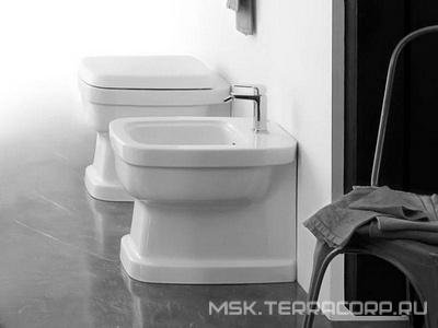 Унитаз пристенный 54х37хh41,5см, установка со скрытым бачком смыва, без сиденья, и креплен.к полу, (цв. белый)  ZZ Simas Evolution EVO01