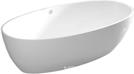 Ванна 1780х920хh570мм, отдельностоящая, литой камень Sapirit, глянец, регулир.опоры, слив-перелив, д/к Up&Down цв.хром в компл., Alda XX