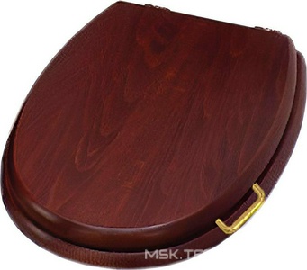 Сиденье для унитаза, с микролифтом, (дерево цв. орех, петли цв. золото),  ZZ Simas Lante LA009 oro