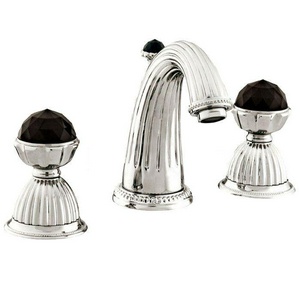 Смеситель для раковины на 3 отв. с д/к, (цв.хром/ручки black Swarovski cristal),  ZZ Mestre Artica 033201.N00.50