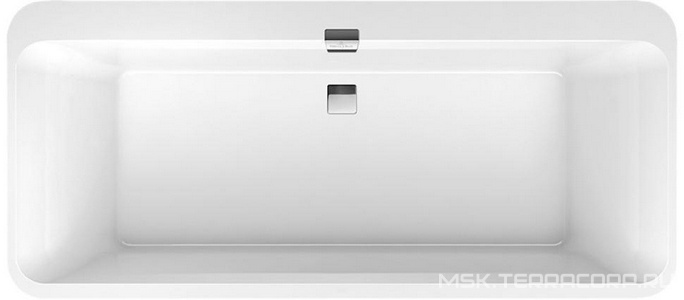 Ванна 1800х800хh450мм, отдельностоящая, (кварил цв.белый), панель цв.белый),(слив-перелив, крышки цв.белый и хром в компл.,),  ZZ Villeroy & Boch Squaro Edge 12 UBQ180SQE7PDV-01