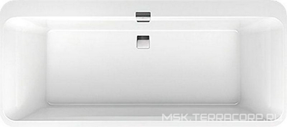 Ванна 1800х800хh450мм, отдельн-щая, (кварил цв.белый, панель цв.чёрн/графит),(слив-перелив, крышки цв.белый и хром в компл.,), Squaro Edge 12 XX