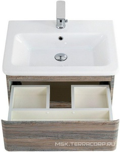 База под раковину подвесная с двумя выкатными ящиками, 600х450хh500мм, без раковины, (цв.Pino Scania),  ZZ BelBagno Albano ALBANO-CER-600-2C-SO-PS