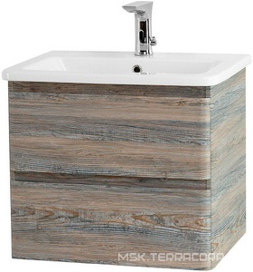 База под раковину подвесная с двумя выкатными ящиками, 600х450хh500мм, без раковины, (цв.Pino Scania),  ZZ BelBagno Albano ALBANO-CER-600-2C-SO-PS