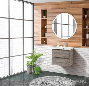 База под раковину подвесная с двумя выкатными ящиками, 600х450хh500мм, без раковины, (цв.Pino Scania),  ZZ BelBagno Albano ALBANO-CER-600-2C-SO-PS