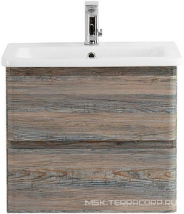 База под раковину подвесная с двумя выкатными ящиками, 600х450хh500мм, без раковины, (цв.Pino Scania),  ZZ BelBagno Albano ALBANO-CER-600-2C-SO-PS