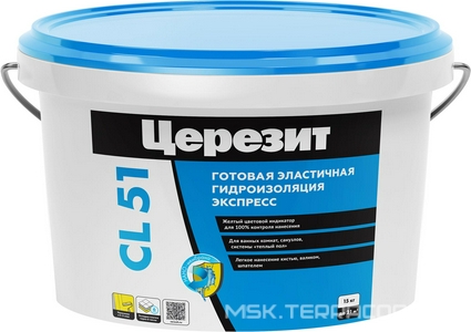 Эластичная полимерная гидроизоляция  15кг, Церезит CL 51 2572047