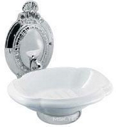 Мыльница настенная 16х17хh16см, (цв. хром/белая керамика), Oval cristallo Z XXZ