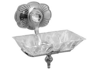 Мыльница настенная 13х17хh17см, крепления в компл., (цв. хром/хрусталь) Margherita Z XXZ