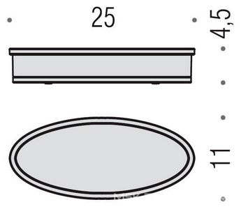 Ёмкость 25х11см, настольная, (стекло мат., основа металл. цв. хром),  ZZ Colombo Land B2843.000