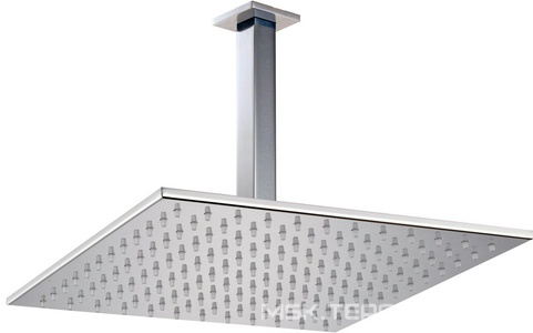 Душ верхний, стационарный, (квадр. 300х300мм) с потолочным кронштейном 235мм, декор накладка в компл., (цв. brush nikel), 3М ZZ 3M Showers 6510 JJ