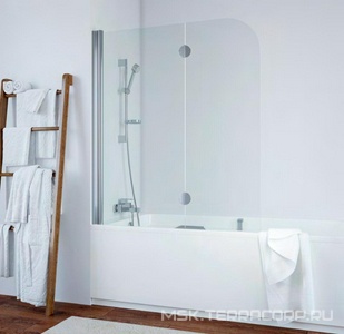 Шторка на ванну 120*140 см, левая, профиль хром, стекло прозрачное ZZ Vegas Glass E2V E2V 0120 08 01