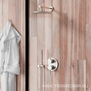 Душ верхний, стационарный, круглый, 250мм, G 1/2, антикальц., (цв.брашированный никель PVD), Paini ZZ Paini Универсал 50PW759TT25